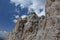 Mountain landscape with blue skies and dispersed white clouds