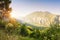 Mountain landscape with canyon of Cetina river, Dinara mountains, Omis, Dalmatia, Croatia