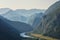 Mountain landscape with canyon of Cetina river, Dinara mountains, Omis, Dalmatia, Croatia