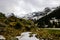 Mountain landscape. Carpathian Mountains in Romania. Cliffs nearby Transfagarasan road. Discover the world of beauty. Scenic