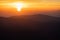 Mountain landscape in the Carpathian Mountains, at sunrise