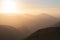 Mountain landscape in the Carpathian Mountains, at sunrise