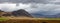 Mountain landscape with dark cloud cover in iceland countryside