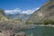 Mountain landscape. Glacier. Mountain Altai.