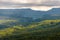 Mountain landscape. Gorge and mountains covered by forest