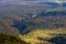 Mountain landscape. Gorge and mountains covered by forest