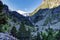 Mountain landscape in high Pyrenees with Vignemale mountain, the highest of the French Pyrenean summit, France