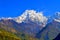 Mountain Landscape in Himalaya. Annapurna South peak, Nepal, view from Landruk.