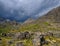 Mountain landscape in inclement weather