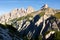 Mountain landscape of Italian Dolomites with rocky Torre dei Scarperi