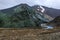 Mountain landscape in Landmannalaugar along Brennisteinsoldukvisl river flow in Iceland Highlands