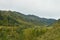 Mountain landscape. Large green forest. Autumn landscape