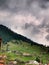 Mountain landscape and Moieciu village 