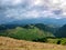 Mountain landscape and Moieciu village 