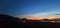 Mountain landscape near the city at night time