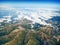 Mountain landscape near Monte Viso, Italy - aerial view