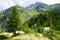 Mountain landscape near town La Thuile, Aosta Valley, northwest Italy.