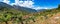 Mountain landscape and old village panorama of Fornalutx on Mallorca