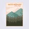 mountain landscape outdoor adventure vintage poster illustration vector design retro classic travel poster