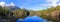 Mountain Landscape Panorama of Beautiful Larry Lake in the Mackenzie Range, Vancouver Island, British Columbia, Canada