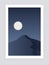 Mountain landscape poster. Contemporary minimalist background desert moon, abstract wall art for print. Trendy vector