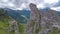 Mountain landscape with rocks, cloudy day. View from Nosal Mountain.