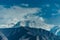 Mountain landscape with snowy peaks