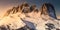 Mountain landscape and spine covered with snow