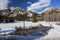 Mountain Landscape Springtime Panorama Lake Melting Snow Natural Park Canadian Rockies
