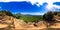 Mountain landscape in Sri Lanka. Mini World's End, Pitawala Patana. 360 panorama VR