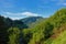 Mountain landscape on a sunny morning in the Romanian countryside