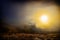 Mountain landscape at sunrise, Ceahlau, Romania