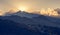 Mountain landscape at sunset.