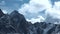 Mountain landscape timelapse moving clouds. Snowy mountain scenery, slow movement of clouds ,timelapse Mountains, blue