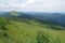 A mountain landscape from the top of the Bieszczady Mountains