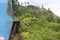 Mountain landscape. Traveling by train between Kandy and Ella. Sri Lanka