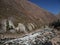 Mountain landscape and the Urubanba river that takes us to the path to Machu Picchu