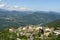 Mountain landscape at Valcava pass, and view of Costa Valle Imagna