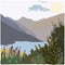 Mountain landscape vector stock illustration