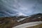 Mountain landscape: view on active Koryaksky Volcano on a sunny day. Koryaksky-Avachinsky Group of Volcanoes, Kamchatka Peninsula,