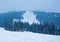 Mountain landscape, View of the ski lift. Snow-covered mountains