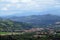 Mountain landscape with a view of a small town Urbania in a North Italy