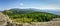 Mountain landscape, view of the Snieznik Massif from a vantage point on the mountain hiking trail at the top of the Czarna Gora