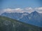 Mountain landscape of Western Tatra mountains or Rohace with view on high tatras with Krivan peak from hiking trail on