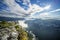 Mountain landscape width Canyon of Verdon River (Verdon Gorge) in Provence, France