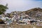 Mountain large garbage pile and pollution,Pile of stink and toxic residue,These garbage come from urban