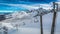 Mountain lift from Kasprowy Wierch to Gasienicowa valley in winter, Tatra Mountains