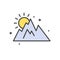 Mountain line icon for graphic and web design, Modern simple vector sign. Internet concept. Trendy symbol for website