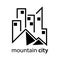 Mountain line stock icon, Line mountain, flat design