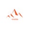 Mountain logo illustration of a unique orange color vector design